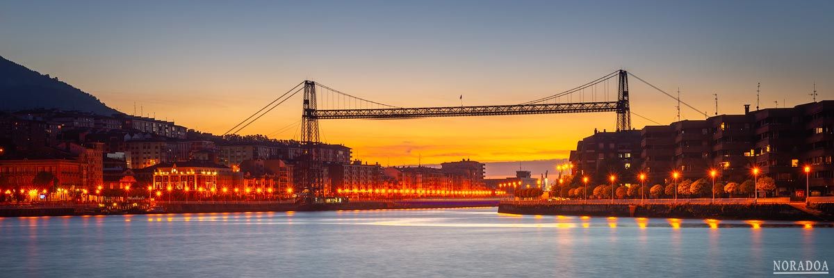 Puente Colgante de Portugalete desde el muelle de la Benedicta en Sestao