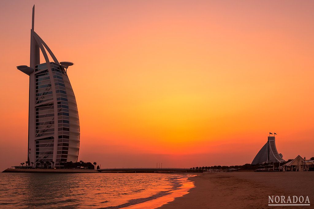 Panorámica la playa de Dubái