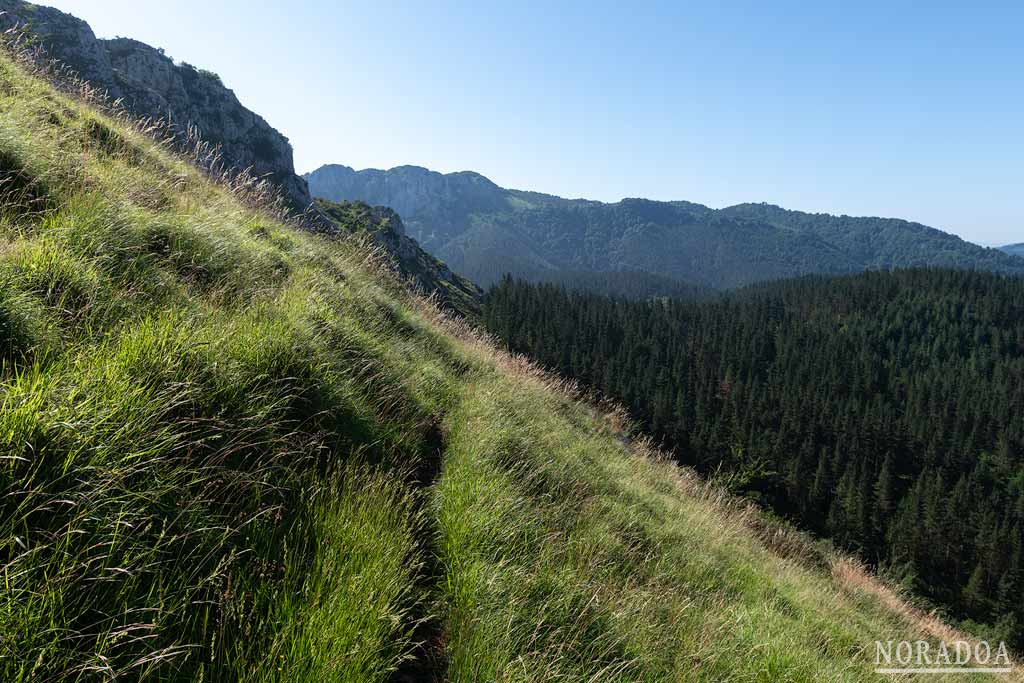 Camino a la a la Cueva del Kobaso en Sierra de Legarmendi