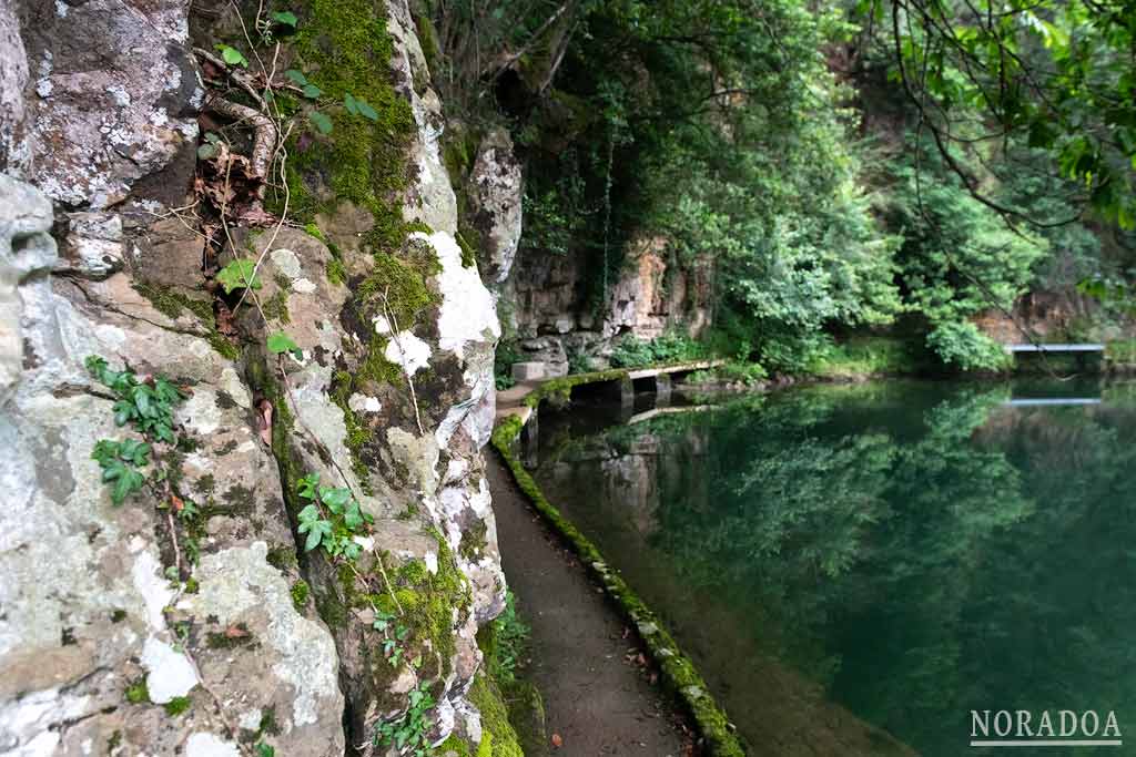 Pasarela de cemento de la Senda fluvial Gibaja